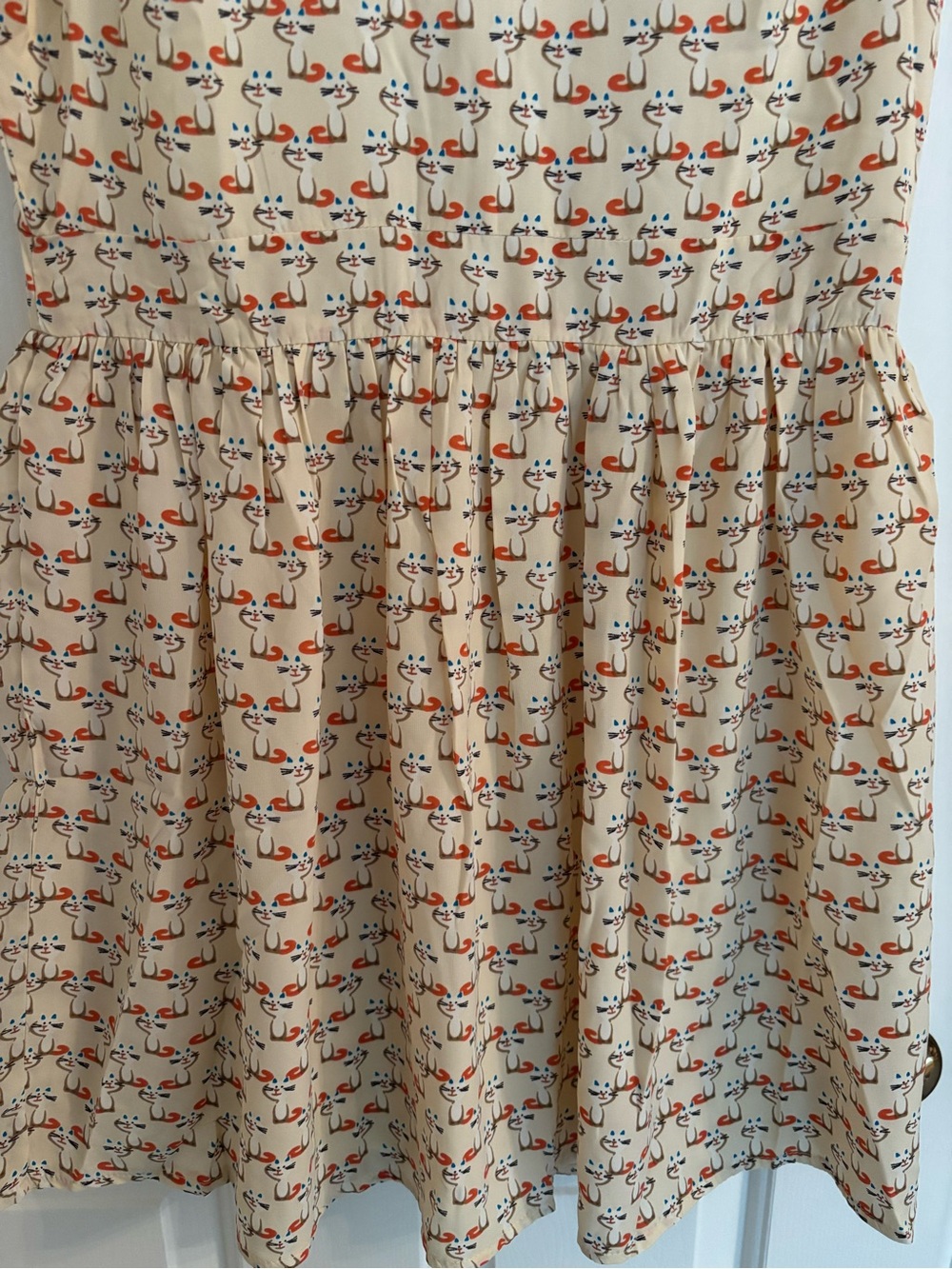Adorable Sleeveless Cat Print Dress sz S-M NWT - Picture 5 of 15